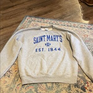 Saint Mary’s College - Champion Gray Crewneck Sweater with Blue Print